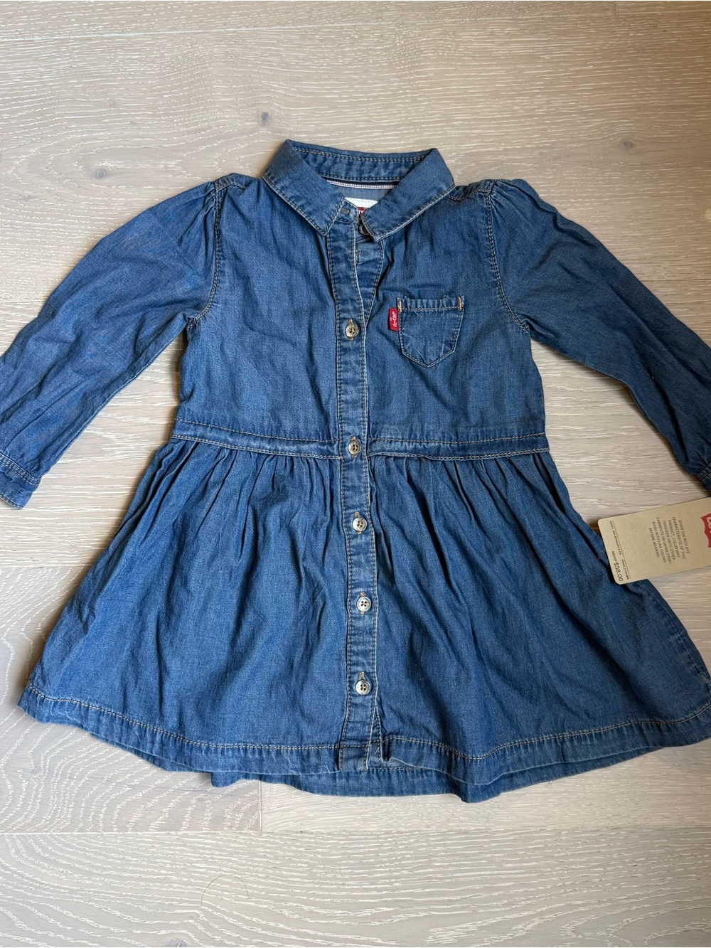 New with tags! Levi's Girls' Denim Button-Front Dress - Blue